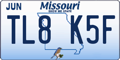 MO license plate TL8K5F