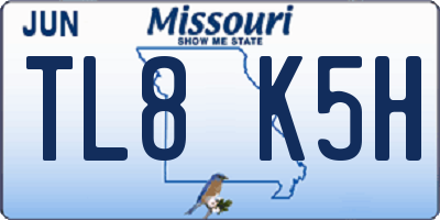 MO license plate TL8K5H