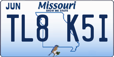 MO license plate TL8K5I