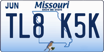 MO license plate TL8K5K