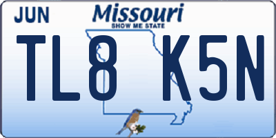 MO license plate TL8K5N