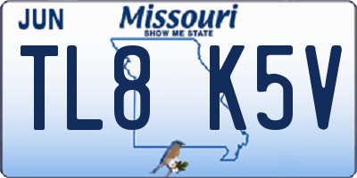 MO license plate TL8K5V