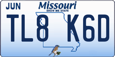MO license plate TL8K6D