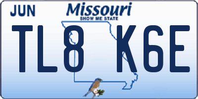 MO license plate TL8K6E