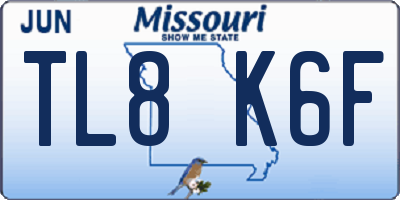 MO license plate TL8K6F