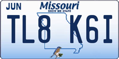 MO license plate TL8K6I