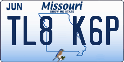 MO license plate TL8K6P