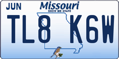 MO license plate TL8K6W