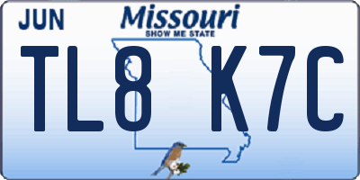 MO license plate TL8K7C