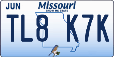 MO license plate TL8K7K