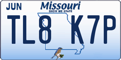 MO license plate TL8K7P