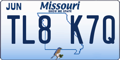 MO license plate TL8K7Q
