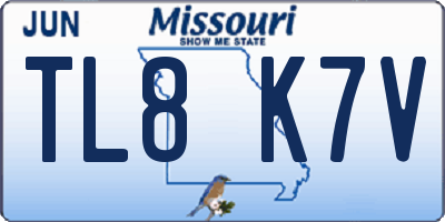 MO license plate TL8K7V