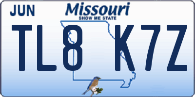 MO license plate TL8K7Z