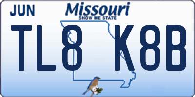 MO license plate TL8K8B