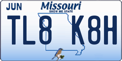 MO license plate TL8K8H