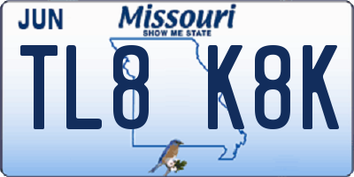 MO license plate TL8K8K