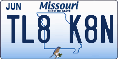 MO license plate TL8K8N