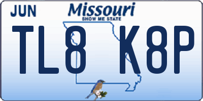MO license plate TL8K8P