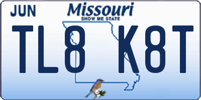 MO license plate TL8K8T