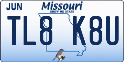 MO license plate TL8K8U