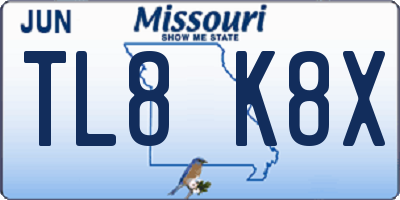 MO license plate TL8K8X