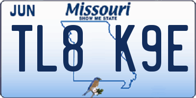MO license plate TL8K9E