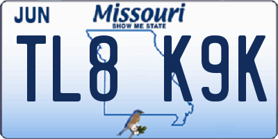 MO license plate TL8K9K
