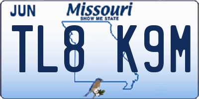 MO license plate TL8K9M