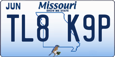 MO license plate TL8K9P