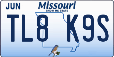 MO license plate TL8K9S