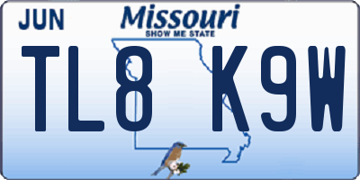 MO license plate TL8K9W