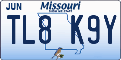 MO license plate TL8K9Y