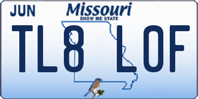 MO license plate TL8L0F