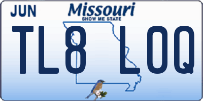 MO license plate TL8L0Q