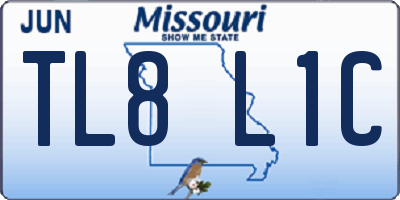 MO license plate TL8L1C