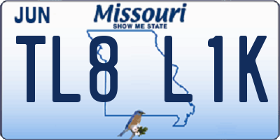 MO license plate TL8L1K
