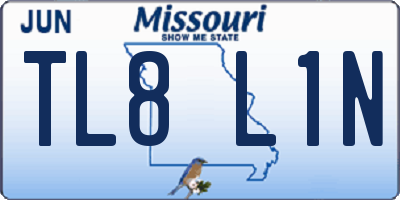 MO license plate TL8L1N