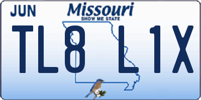 MO license plate TL8L1X