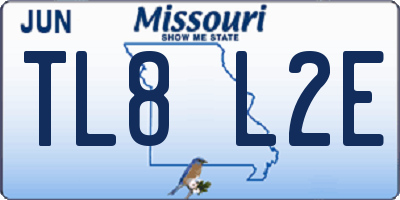 MO license plate TL8L2E