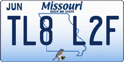 MO license plate TL8L2F
