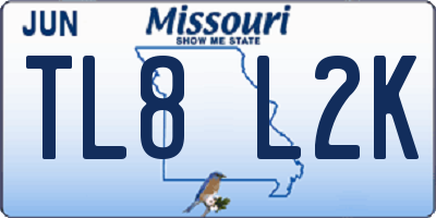 MO license plate TL8L2K