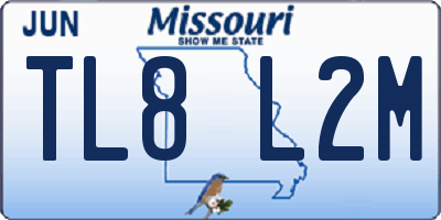 MO license plate TL8L2M
