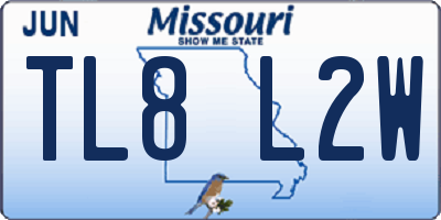 MO license plate TL8L2W