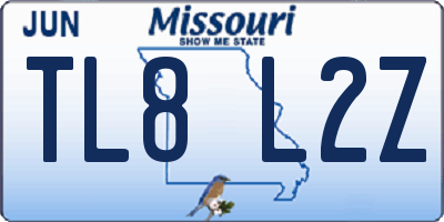 MO license plate TL8L2Z