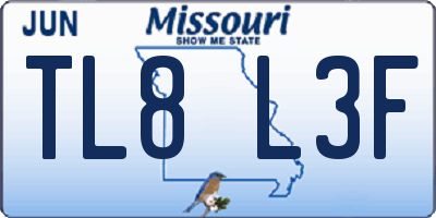 MO license plate TL8L3F