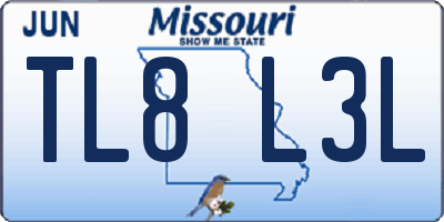 MO license plate TL8L3L