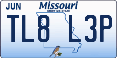 MO license plate TL8L3P
