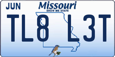 MO license plate TL8L3T