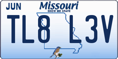 MO license plate TL8L3V